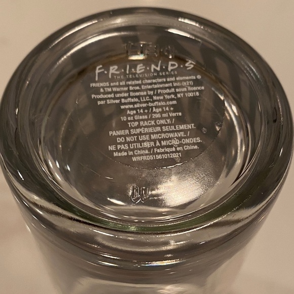 FRIENDS 90s TV Show Doodle Scene Quotes 4pc 10oz Glass Tumbler Set Rachael& Ross - Picture 4 of 6